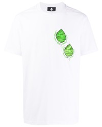 Мужская бело-зеленая футболка с круглым вырезом с принтом от DUOltd