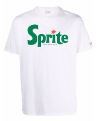 Мужская бело-зеленая футболка с круглым вырезом с принтом от MC2 Saint Barth