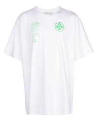 Мужская бело-зеленая футболка с круглым вырезом с принтом от Off-White