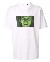 Мужская бело-зеленая футболка с круглым вырезом с принтом от Undercover