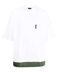 Мужская бело-зеленая футболка с круглым вырезом от Comme des Garcons Homme