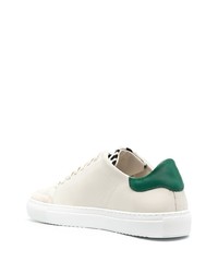 Мужские бело-зеленые кожаные низкие кеды от Axel Arigato