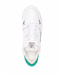 Мужские бело-зеленые кожаные низкие кеды от Isabel Marant