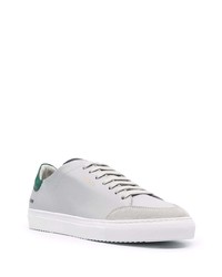 Мужские бело-зеленые кожаные низкие кеды от Axel Arigato