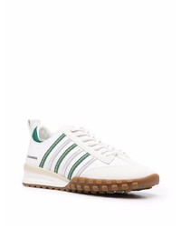 Мужские бело-зеленые кроссовки от DSQUARED2