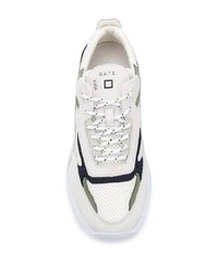 Мужские бело-зеленые кроссовки от D.A.T.E