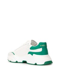 Мужские бело-зеленые кроссовки от Dolce & Gabbana