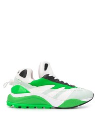 Мужские бело-зеленые кроссовки от F_WD