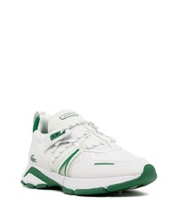 Мужские бело-зеленые кроссовки от Lacoste
