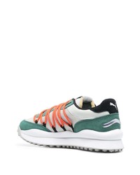 Мужские бело-зеленые кроссовки от Puma