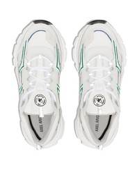 Мужские бело-зеленые кроссовки от Axel Arigato