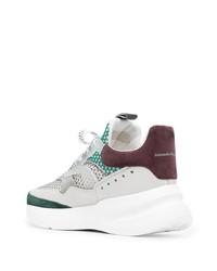 Мужские бело-зеленые кроссовки от Alexander McQueen