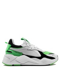 Мужские бело-зеленые кроссовки от Puma