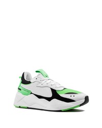 Мужские бело-зеленые кроссовки от Puma