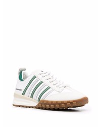 Мужские бело-зеленые кроссовки от DSQUARED2