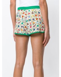 Женские бело-зеленые шорты с принтом от RED Valentino