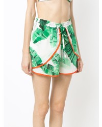 Женские бело-зеленые шорты с принтом от BRIGITTE