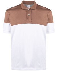 Мужская бело-коричневая футболка-поло от Eleventy