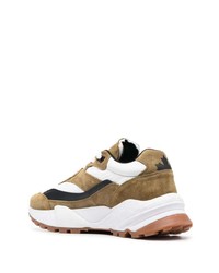 Мужские бело-коричневые кроссовки от DSQUARED2