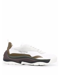 Мужские бело-коричневые кроссовки от Valentino Garavani