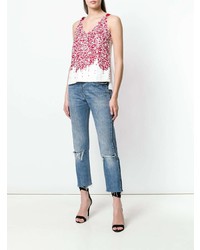 Женская бело-красная майка с принтом от Aviu