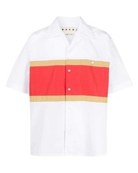 Мужская бело-красная рубашка с коротким рукавом от Marni