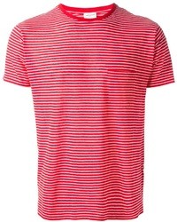 Бело-красная футболка в горизонтальную полоску