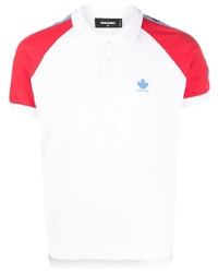 Мужская бело-красная футболка-поло от DSQUARED2