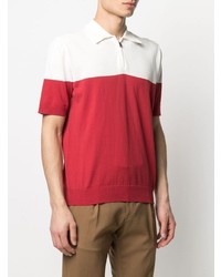Мужская бело-красная футболка-поло от Eleventy