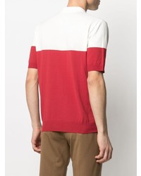 Мужская бело-красная футболка-поло от Eleventy
