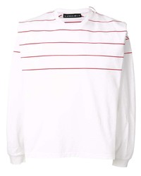 Мужская бело-красная футболка с длинным рукавом в горизонтальную полоску от Y/Project