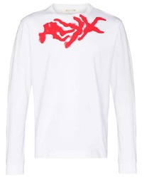 Мужская бело-красная футболка с длинным рукавом с принтом от 1017 Alyx 9Sm