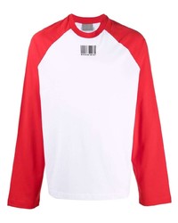 Мужская бело-красная футболка с длинным рукавом от VTMNTS