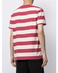 Мужская бело-красная футболка с круглым вырезом в горизонтальную полоску от Kent & Curwen