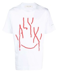 Мужская бело-красная футболка с круглым вырезом с принтом от 1017 Alyx 9Sm