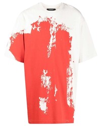 Мужская бело-красная футболка с круглым вырезом с принтом от A-Cold-Wall*