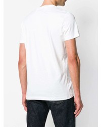Мужская бело-красная футболка с круглым вырезом с принтом от Calvin Klein Jeans