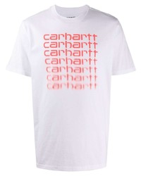 Мужская бело-красная футболка с круглым вырезом с принтом от Carhartt WIP