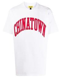 Мужская бело-красная футболка с круглым вырезом с принтом от Chinatown Market