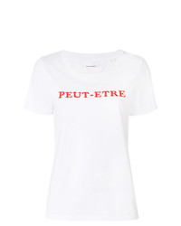 Женская бело-красная футболка с круглым вырезом с принтом от Chinti & Parker
