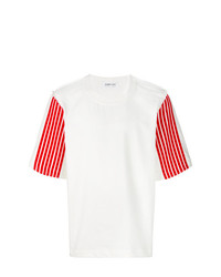 Мужская бело-красная футболка с круглым вырезом с принтом от Dima Leu