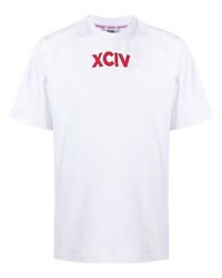 Мужская бело-красная футболка с круглым вырезом с принтом от Gcds
