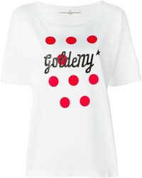 Женская бело-красная футболка с круглым вырезом с принтом от Golden Goose Deluxe Brand
