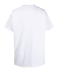 Мужская бело-красная футболка с круглым вырезом с принтом от Sporty & Rich
