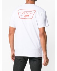 Мужская бело-красная футболка с круглым вырезом с принтом от Vans