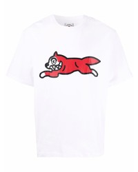 Мужская бело-красная футболка с круглым вырезом с принтом от Icecream