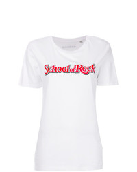 Женская бело-красная футболка с круглым вырезом с принтом от Manokhi