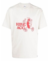 Мужская бело-красная футболка с круглым вырезом с принтом от Nike