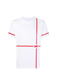 Мужская бело-красная футболка с круглым вырезом с принтом от RtA
