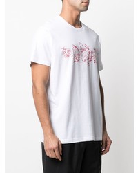 Мужская бело-красная футболка с круглым вырезом с принтом от Givenchy